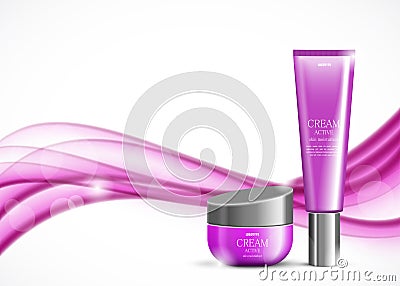 Skin moisturizer cosmetic ads template Vector Illustration