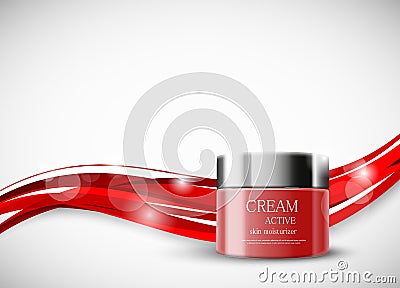 Skin moisturizer cosmetic ads template Vector Illustration