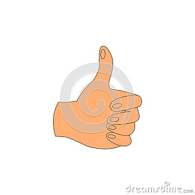 Skin Color Thumbs Up on A White Backdrop Vector Illustration