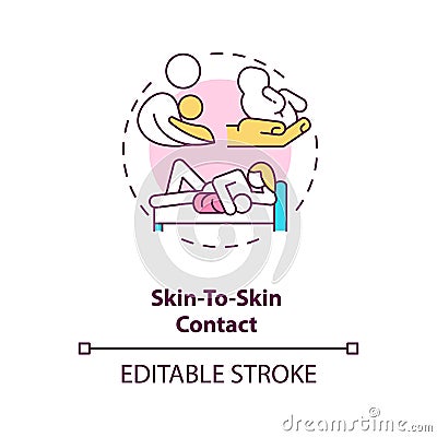 Skin to skin contact concept icon Vector Illustration