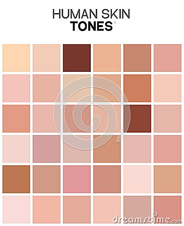 Skin tone color chart. Human skin texture color infographic palette. Facial care design Stock Photo