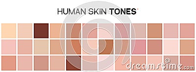 Skin tone color chart. Human skin texture color infographic palette. Facial care design Vector Illustration