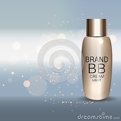 Skin Toner Bottle Template for Ads or Magazine Background. 3D Re Vector Illustration