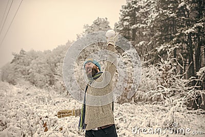 Skincare, beard care in winter Stock Photo