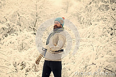 Skincare and beard care in winter. Stock Photo