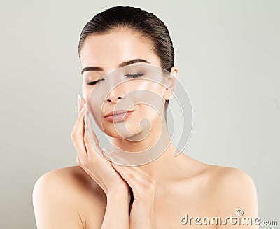 Skincare Concept. Spa Woman with Fresh Skin Stock Photo