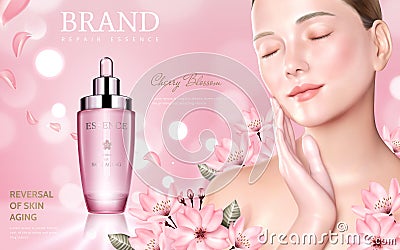 Skincare cosmetic ads Vector Illustration