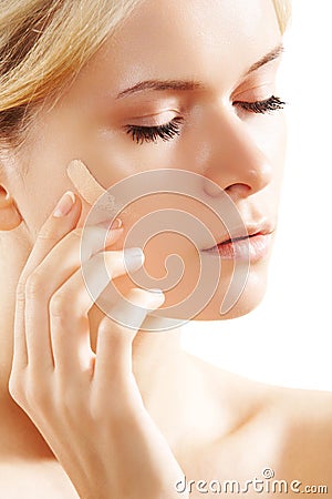 Skincare, make-up & cosmetic. Skin foundation tone Stock Photo