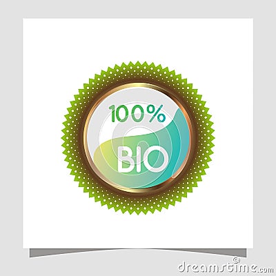 Skincare natural vectors. Bio-organic gold eco-green labels for bio and natural food with text 100 percent , Bio . Can be used for Stock Photo