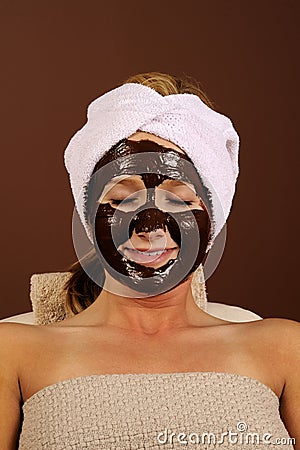 Skincare Organic Chocolate Facial Mask Stock Photo