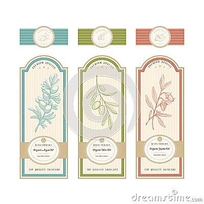 Skincare product labels Vector Illustration