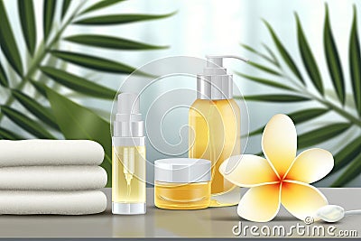 Skincare retinol skincare cream, anti aging book mockup. Face maskhydrating serum. Beauty renewal Product youthful complexion jar Stock Photo