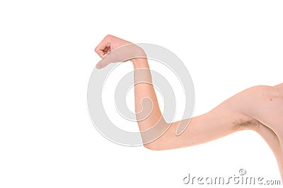 Skinny Arm Flexing Stock Photo