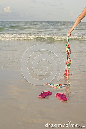 Skinny Dipping Arm Dropping Top Stock Photo