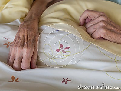 Skinny old hands Stock Photo