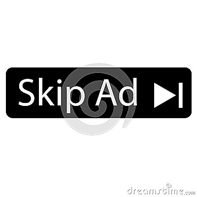 Skip ad advertisemen icon on white background. flat style. skip ad button for your web site design, logo, app, UI. skip ads symbol Vector Illustration