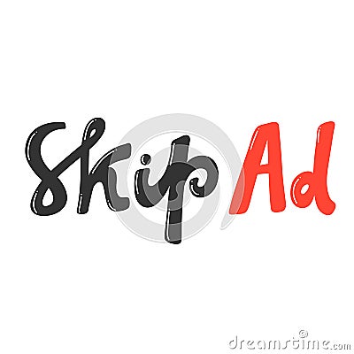 Skip ad. Retro card for decorative design. Vector illustration banner, card, postcard. Modern hand drawn font Hand drawn Vector Illustration