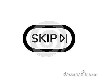 Skip button icon for interface design with forward arrow inside oval shape Vector Illustration