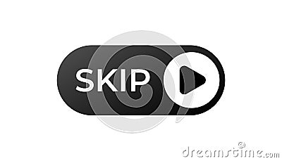 Skip button icon with play symbol for user interface and media controls Vector Illustration