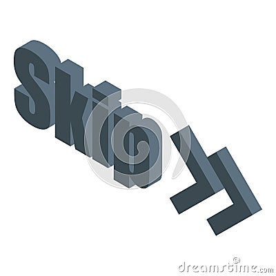 Skip button showing internet icon for website navigation Vector Illustration