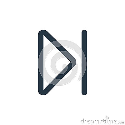 skip icon vector from arrows concept. Thin line illustration of skip editable stroke. skip linear sign for use on web and mobile Vector Illustration