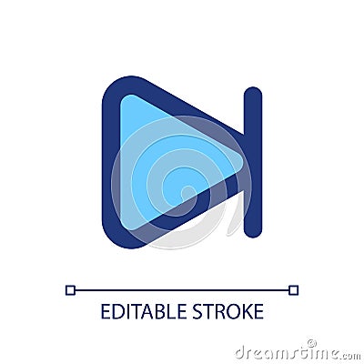 Skip next button pixel perfect RGB color ui icon Vector Illustration