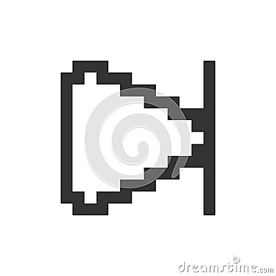 Skip next button pixelated ui icon Vector Illustration