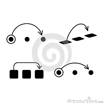 Skip over object icon. Symbol of overjump of next position. Go over sign. Vector Illustration