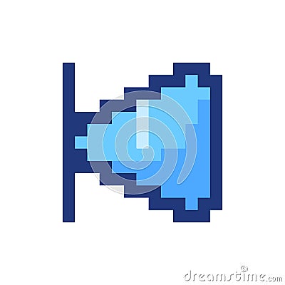 Skip previous button pixelated RGB color ui icon Vector Illustration