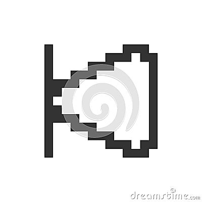 Skip previous button pixelated ui icon Vector Illustration