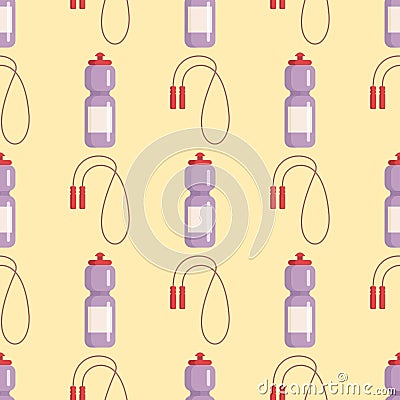 Skipping rope for an exercise healthy sport jump fitness seamless pattern vector illustration Vector Illustration
