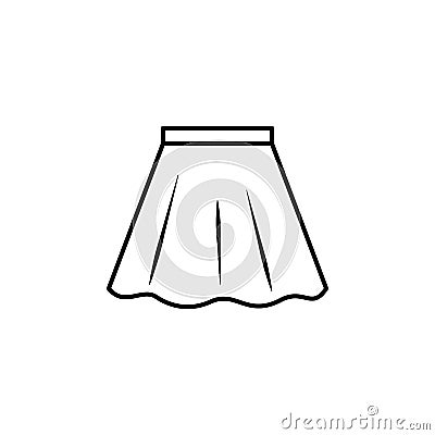 skirt line illustration icon on white background Cartoon Illustration