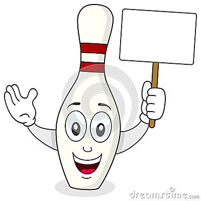 Skittle or Bowling Pin Cartoon Character Vector Illustration