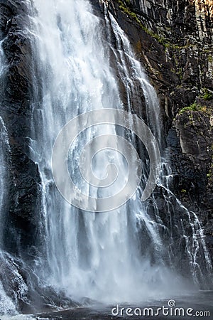 Skjervsfossen waterfall falling blur water close Stock Photo