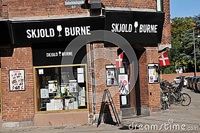 Skjold Burne danish wine store in Copenhagen Denmark Editorial Stock Photo