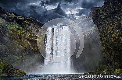 Waterfall, Iceland Stock Photo