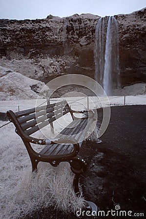 Skogafoss chair Stock Photo