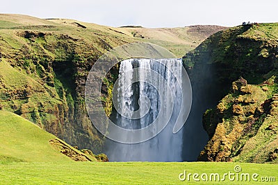 Skogafoss waterfall in Iceland in summer Stock Photo