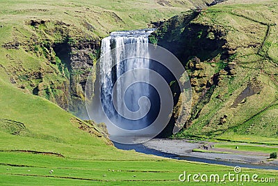 Skogafoss waterfall in Iceland in summer Stock Photo