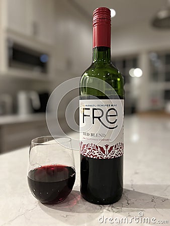 Fre Red Blend Non Alcoholic Wine Editorial Stock Photo