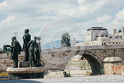 Skopje - Stone Bridge Stock Photo