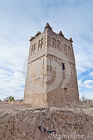 Skoura village Kasba at Morocco Stock Photo