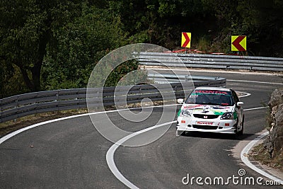 Skradin Croatia June 2020 Honda Civic ep3 type r in a racing championship, going up on a hill climb at high speed Editorial Stock Photo