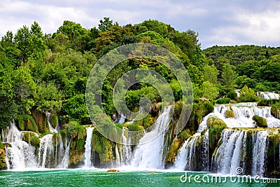 Skradinski Buk Waterfall In Krka National Park, Europe Stock Photo