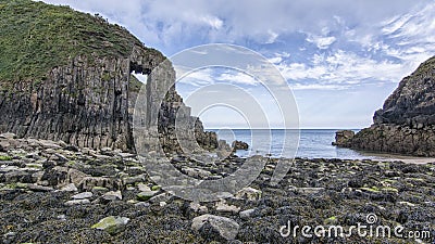 Skrinkle Sandstones Group pembrokeshire south wales at dawn Stock Photo