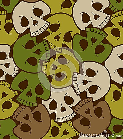 Skull army Pattern seamless. military skeleton Background. soldier texture Vector Illustration