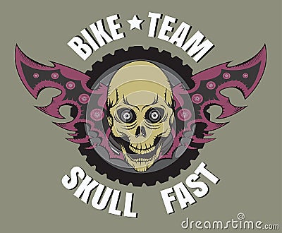 Skull Bike logo Vector Illustration