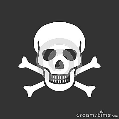 Skull and bones graphic icon Cartoon Illustration