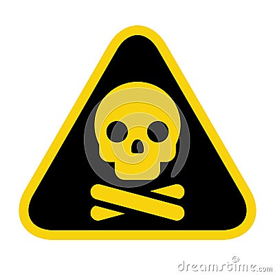 Skull and bones icon. Ðttention poison. Toxic hazard symbol Vector Illustration