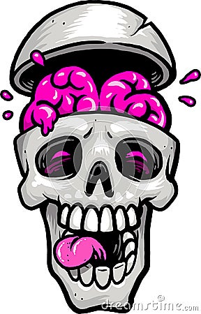 Skull With Brain Out Royalty Free Stock Image - Image 